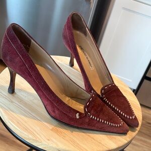 Manolo Blahnik Rich Red Suede Heels